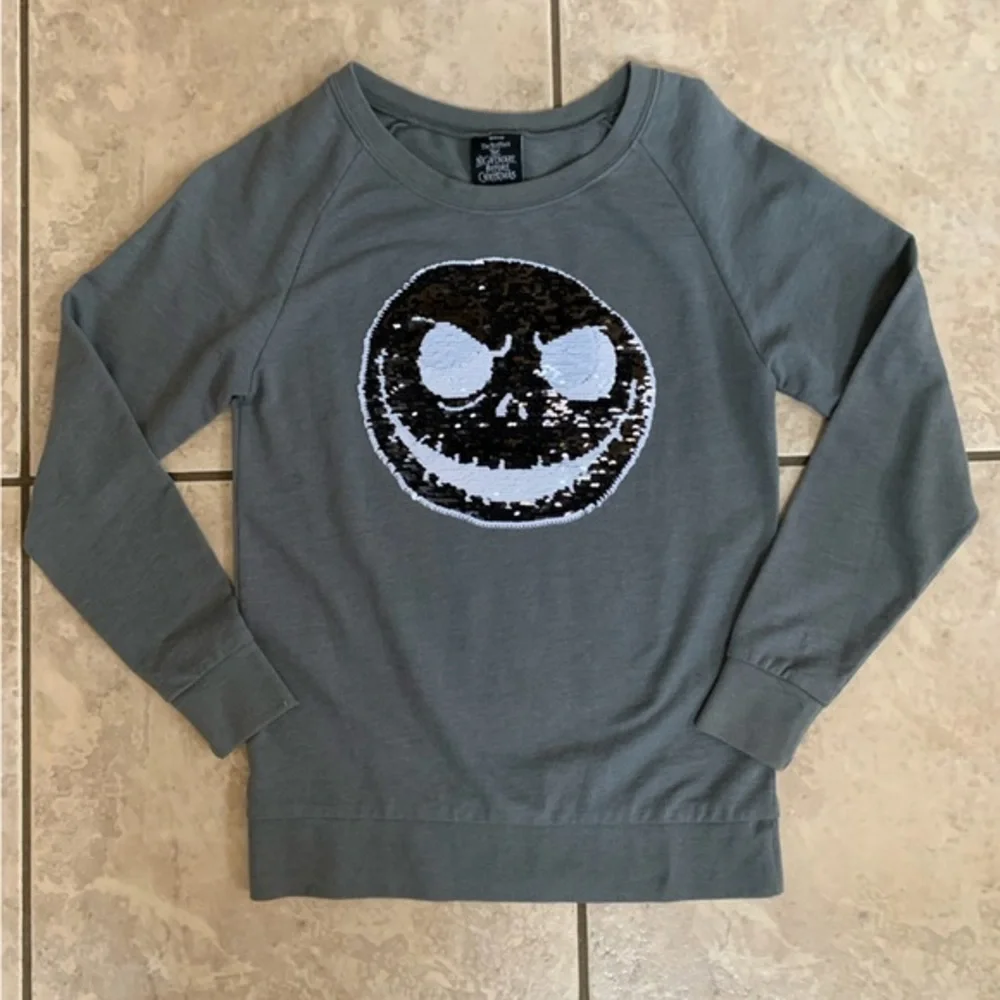 Disney Nightmare Before Christmas Jack Skellington Reversible Sequin Sweatshirt